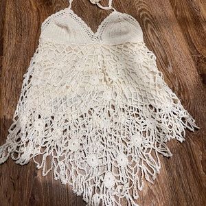 Boho vibe beige top no size dot see the measurement